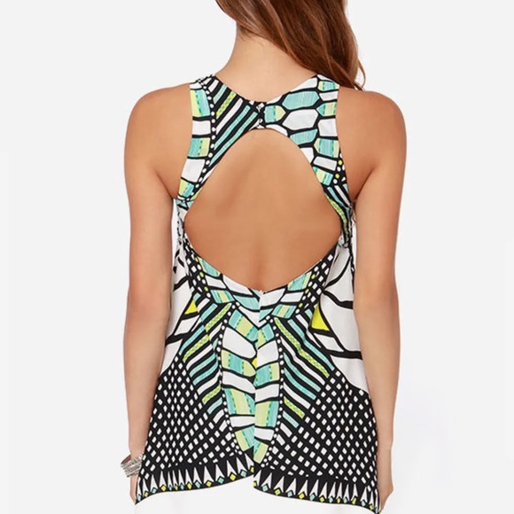 Lulu’s Honorable Dimension White Mirror Print Dress Medium - Picture 5 of 14